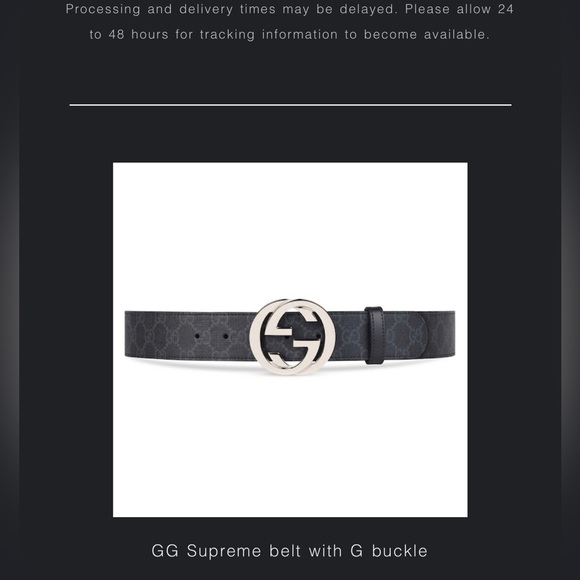 GUCCI AUTHENTIC - GG SUPREME BELT WITH G BUCKLE SIZE 90 BNIB - Picture 4 of 6